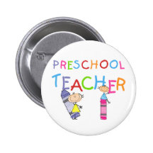 Crayons Preschool Teacher Tshirts and Gifts Pinback Buttons