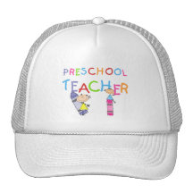 Crayons Preschool Teacher TShirts and Gifts Mesh Hats