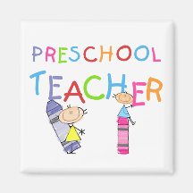 Crayons Preschool Teacher TShirts and Gifts Magnets