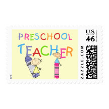 Crayons Preschool Teacher Tshirts and Gifts Postage Stamp