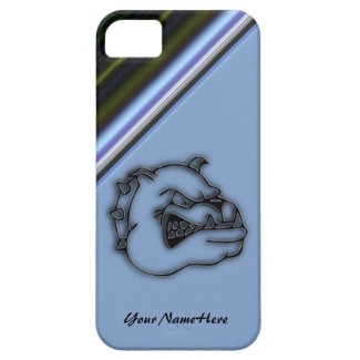 Crazed Bulldog Blue Abstract iPhone 5 Case