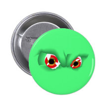 Crazy 3D Green Eyes Customizable design Pins