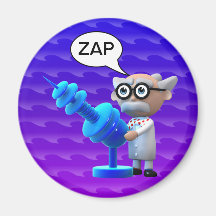 Crazy 3d Mad Scientist Raygun Deathray Magnets