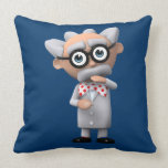 Crazy 3d Mad Scientist Thinking (editable) Throw Pillows