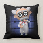 Crazy 3d Mad Scientist Thinking Throw Pillows