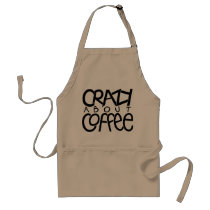 Crazy about Coffee black Apron by floatinglemonstype Crazy about Coffee black Apron