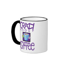 Crazy about Coffee purple Mug by floatinglemons Crazy about Coffee purple Mug