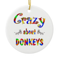 Crazy About Donkeys Christmas Ornaments
