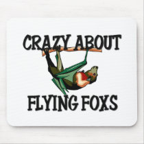 Crazy About Flying Foxs mousepads by AnimalShirts Crazy About Flying Foxs mousepads