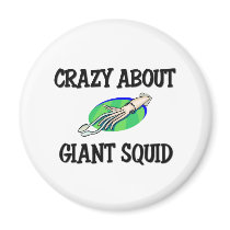 Crazy About Giant Squid magnets by AnimalShirts Crazy About Giant Squid magnets