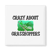 Crazy About Grasshoppers Refrigerator Magnets