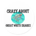 Crazy About Great White Sharks stickers