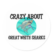 Crazy About Great White Sharks stickers