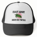 Crazy About Green Sea Turtles hats by AnimalShirts Crazy About Green Sea Turtles hats
