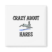 Crazy About Hares magnets by AnimalShirts Crazy About Hares magnets