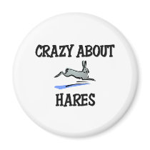 Crazy About Hares magnets by AnimalShirts Crazy About Hares magnets