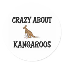 Crazy About Kangaroos Round Sticker
