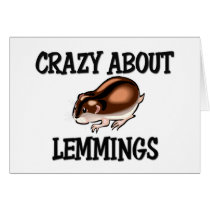 Crazy About Lemmings cards by AnimalShirts Crazy About Lemmings cards