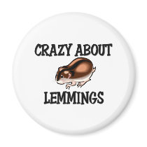 Crazy About Lemmings magnets by AnimalShirts Crazy About Lemmings magnets