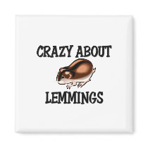 Crazy About Lemmings magnets by AnimalShirts Crazy About Lemmings magnets