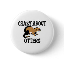 Crazy About Otters buttons by AnimalShirts Crazy About Otters buttons