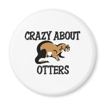 Crazy About Otters magnets by AnimalShirts Crazy About Otters magnets