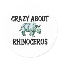 Crazy About Rhinoceros stickers by AnimalShirts Crazy About Rhinoceros stickers