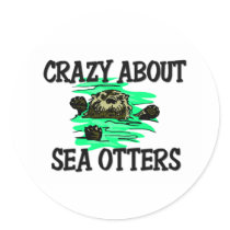 Crazy About Sea Otters stickers by AnimalShirts Crazy About Sea Otters stickers