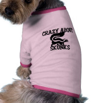 Crazy About Skunks pet clothing by AnimalShirts Crazy About Skunks pet clothing