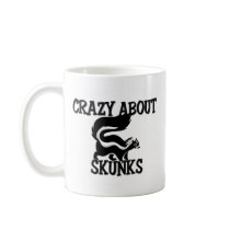 Crazy About Skunks mugs by AnimalShirts Crazy About Skunks mugs