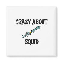 Crazy About Squid magnets by AnimalShirts Crazy About Squid magnets