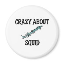 Crazy About Squid magnets by AnimalShirts Crazy About Squid magnets