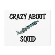 Crazy About Squid postcards by AnimalShirts Crazy About Squid postcards