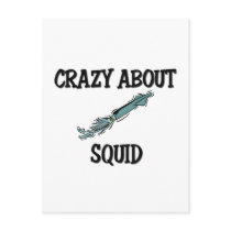 Crazy About Squid postcards by AnimalShirts Crazy About Squid postcards