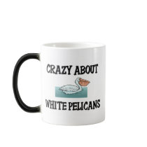 Crazy About White Pelicans mugs by AnimalShirts Crazy About White Pelicans mugs