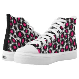 Crazy Abstract Pattern Hightop Zip Shoes Printed Shoes