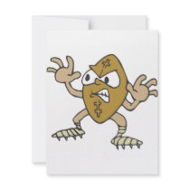 Crazy angry football guy custom invitation