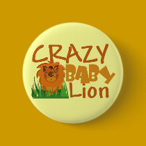 Crazy Baby Lion Button