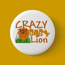 crazy baby lion buttons