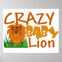 crazy baby lion print