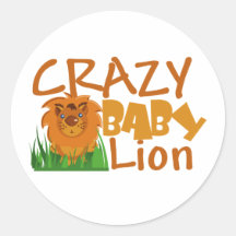 crazy baby lion stickers