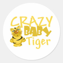 crazy baby tiger stickers