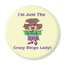 Crazy Bingo Lady Magnet
