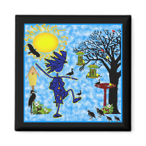 Crazy Bird Lady Design Refrigerator Magnets