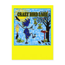 Crazy Bird Lady Design Post Card