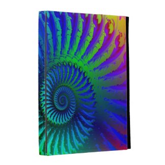 Crazy Blue Fractal Art Pattern iPad Folio Case