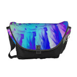 Crazy Blue Fractal Pattern Messenger Bags