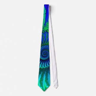 Crazy Blue Fractal Pattern tie