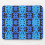 Crazy Blue Stylized Daisy Patterned Mousepad
