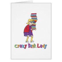 Crazy Book Lady Greeting Card